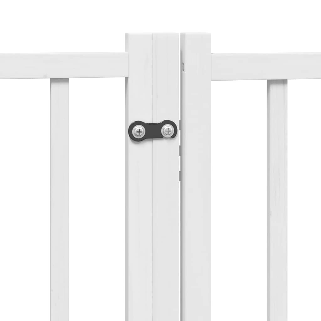 Dog Gate With Door Foldable 12 Panels 600 Cm Poplar Wood