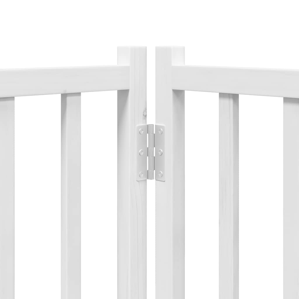 Dog Gate With Door Foldable 12 Panels 600 Cm Poplar Wood