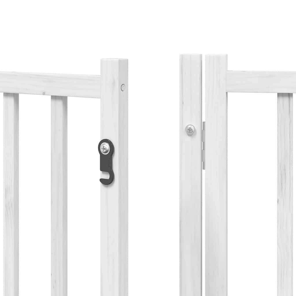 Dog Gate With Door Foldable 12 Panels 600 Cm Poplar Wood