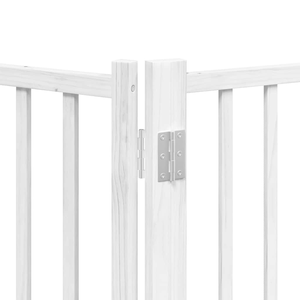 Dog Gate With Door Foldable 12 Panels 600 Cm Poplar Wood