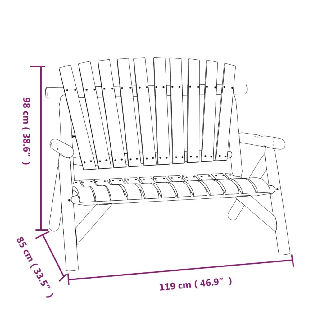 2-Seater Garden 119X85X98 Cm Solid Wood Spruce