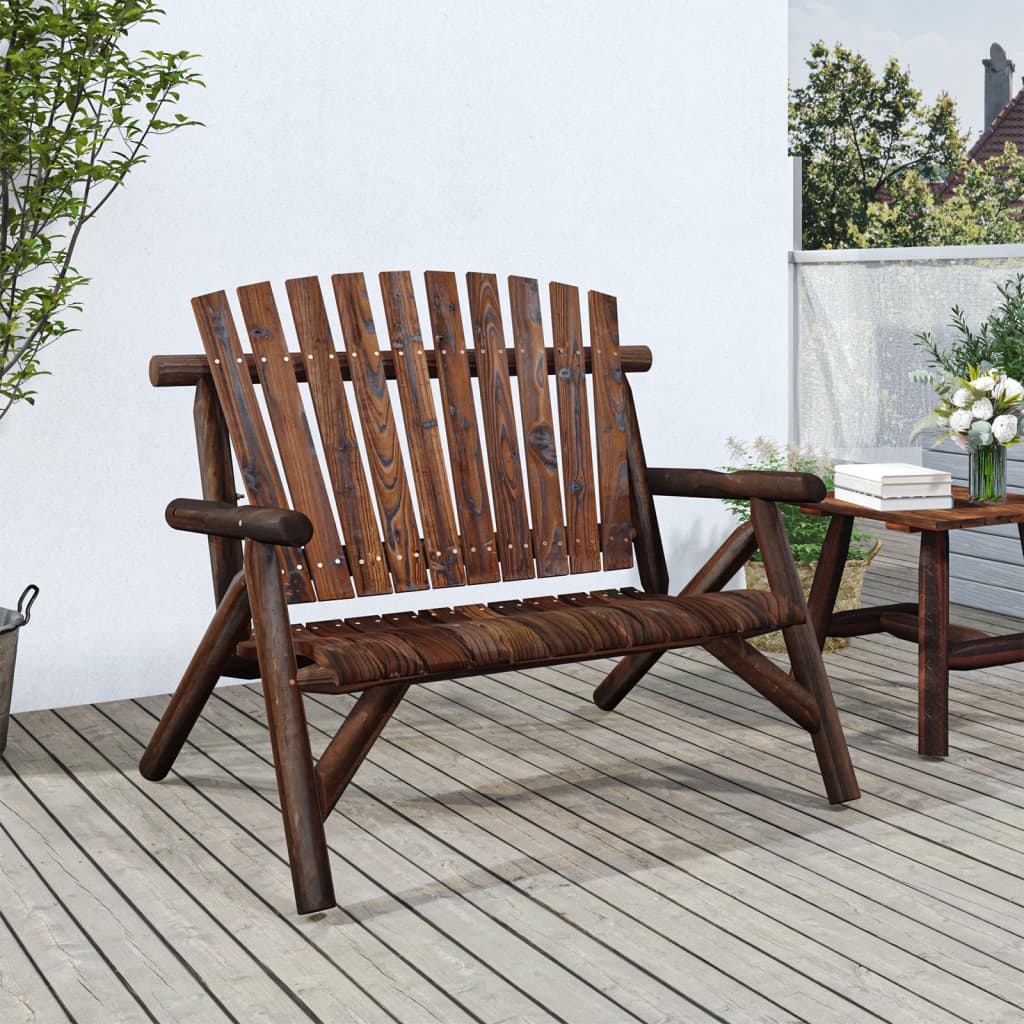 Side Table | Burned Wood | Solid Spruce Wood | Small | Durable