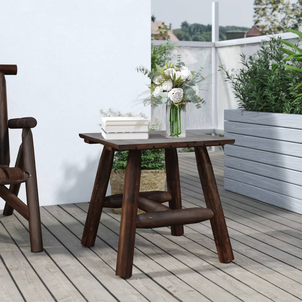 Side Table | Burned Wood | Solid Spruce Wood | Small | Durable