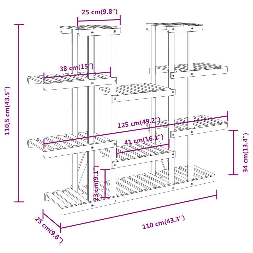 Flower Stand Solid Wood Fir
