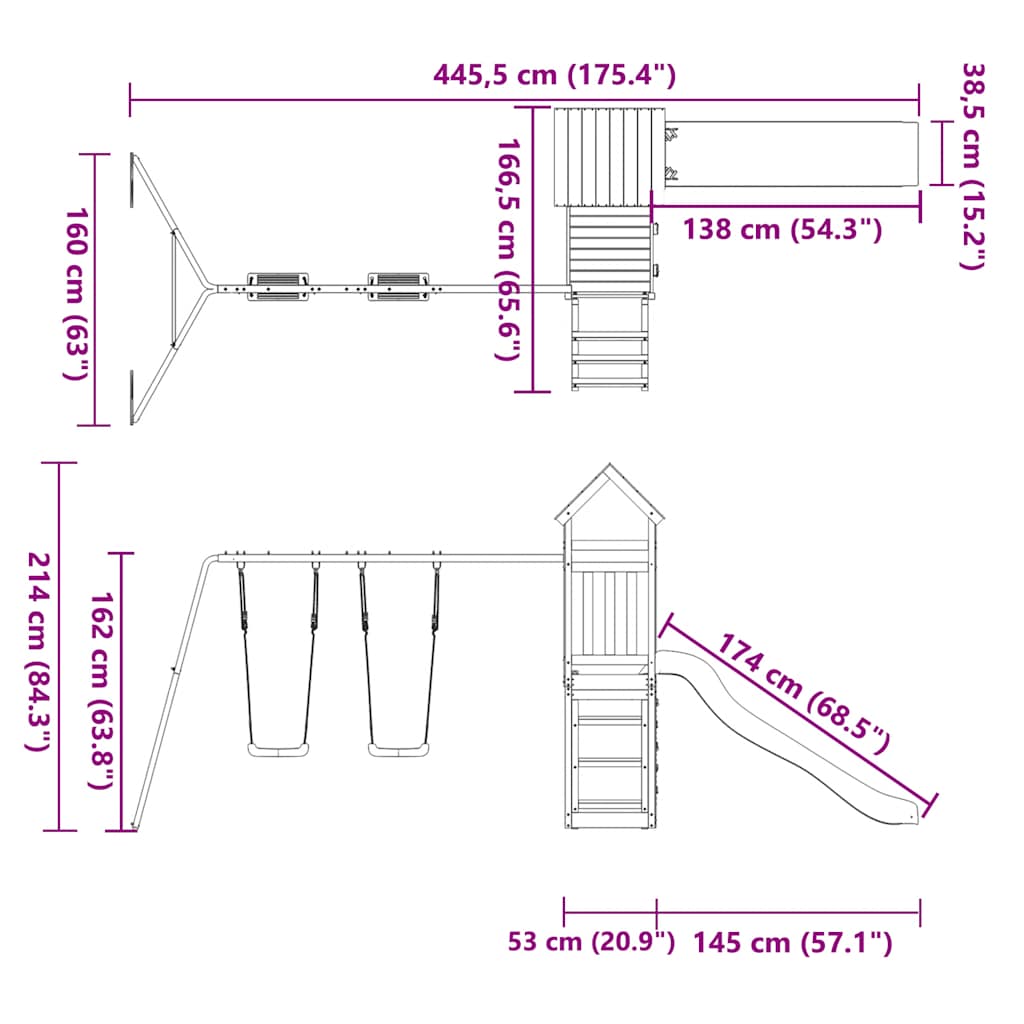Outdoor Playset Impregnated Wood Pine 2