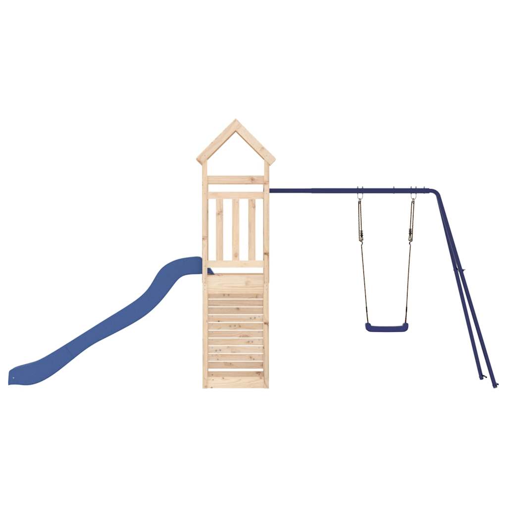 Swing Sets & Playsets Wooden Climbing Frame Kids Outdoor Playset Rockwall Slide