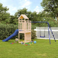 Swing Sets & Playsets Wooden Climbing Frame Kids Outdoor Playset Rockwall Slide