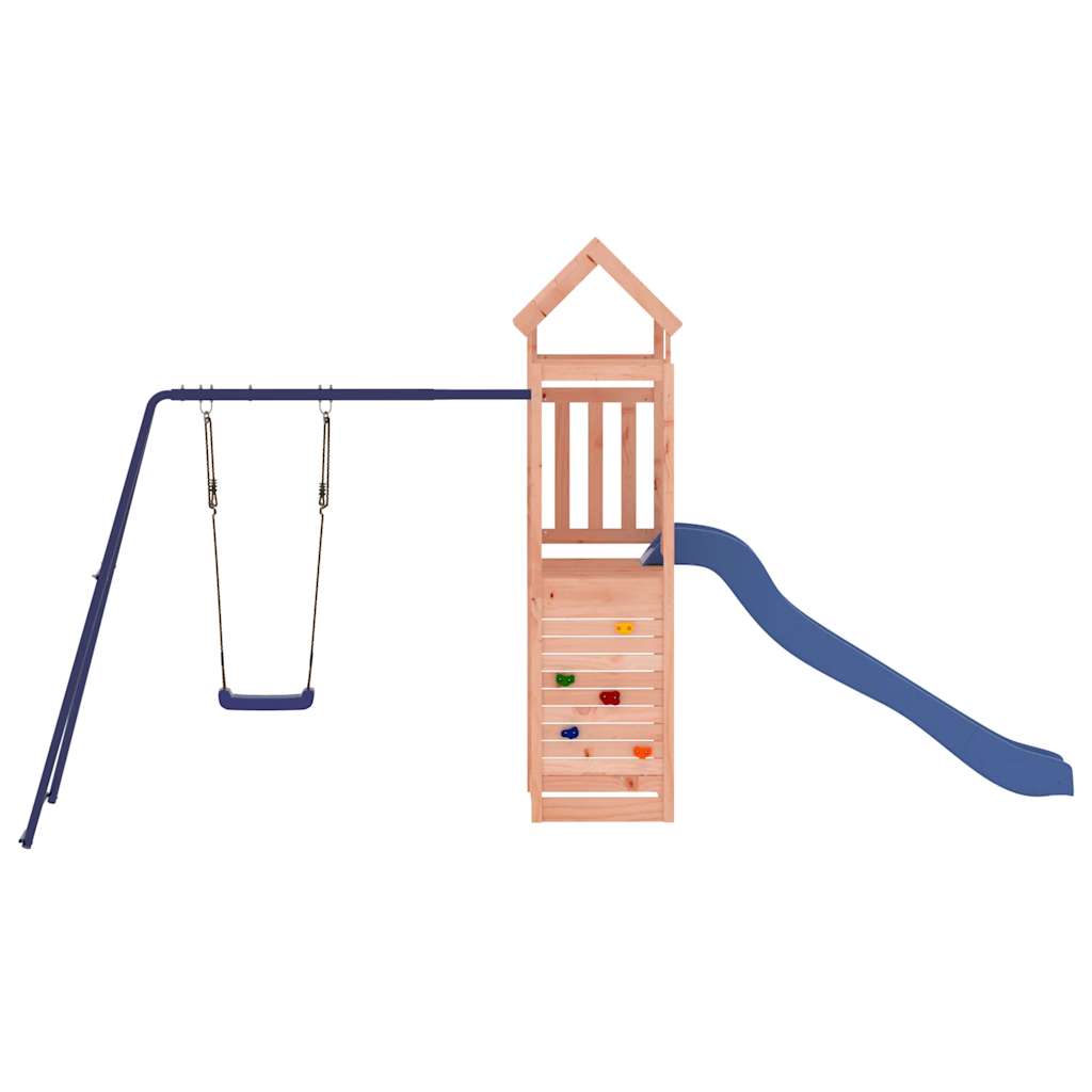 Swing Sets & Playsets Wooden Climbing Frame Kids Outdoor Playset Rockwall Slide