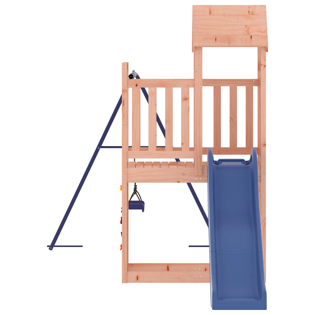 Swing Sets & Playsets Wooden Climbing Frame Kids Outdoor Playset Rockwall Slide