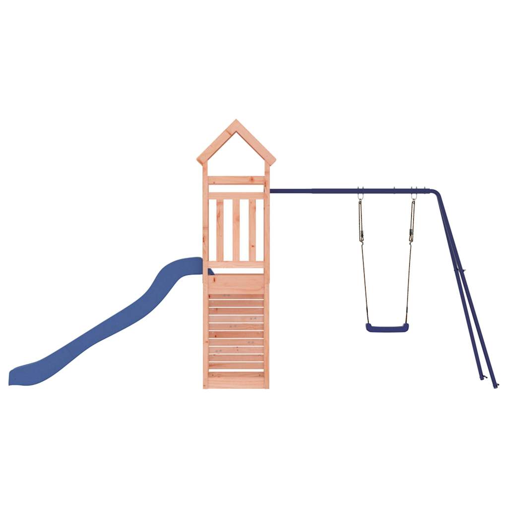 Swing Sets & Playsets Wooden Climbing Frame Kids Outdoor Playset Rockwall Slide