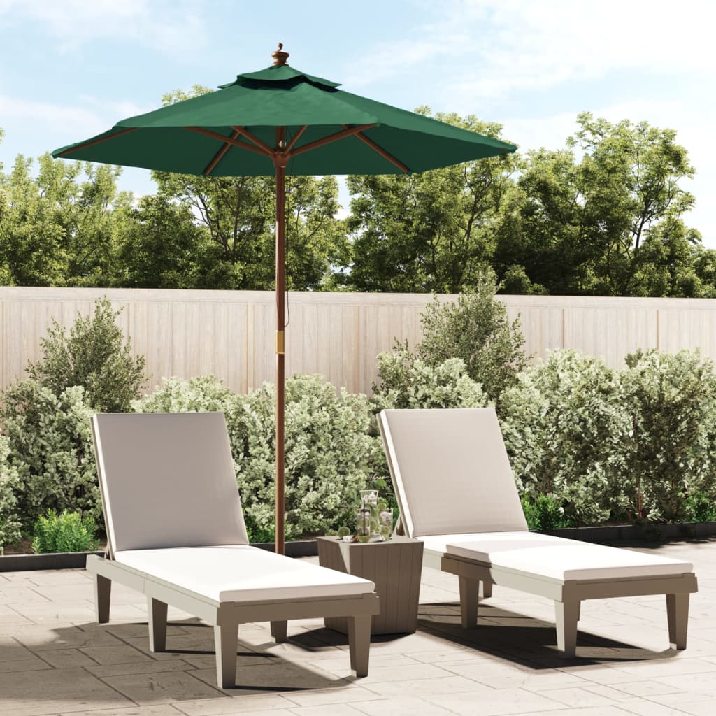 Garden Parasol With Wooden Pole 196X231 Cm
