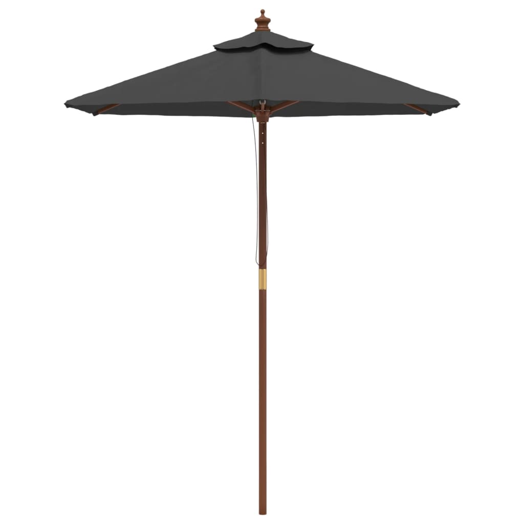 Garden Parasol Wooden Pole 196X231 Cm black anthracite blue sand red terracotta