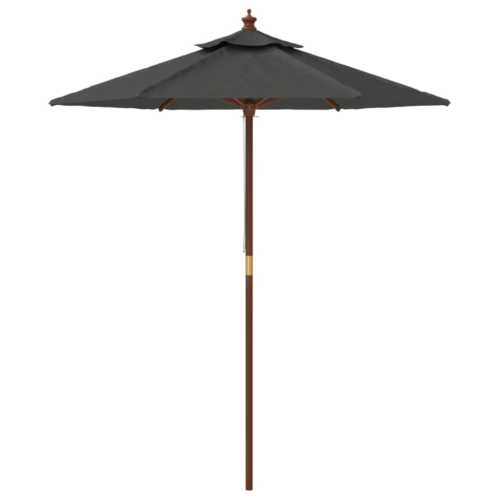 Garden Parasol Wooden Pole 196X231 Cm Black Anthracite Blue Sand Red Terracotta