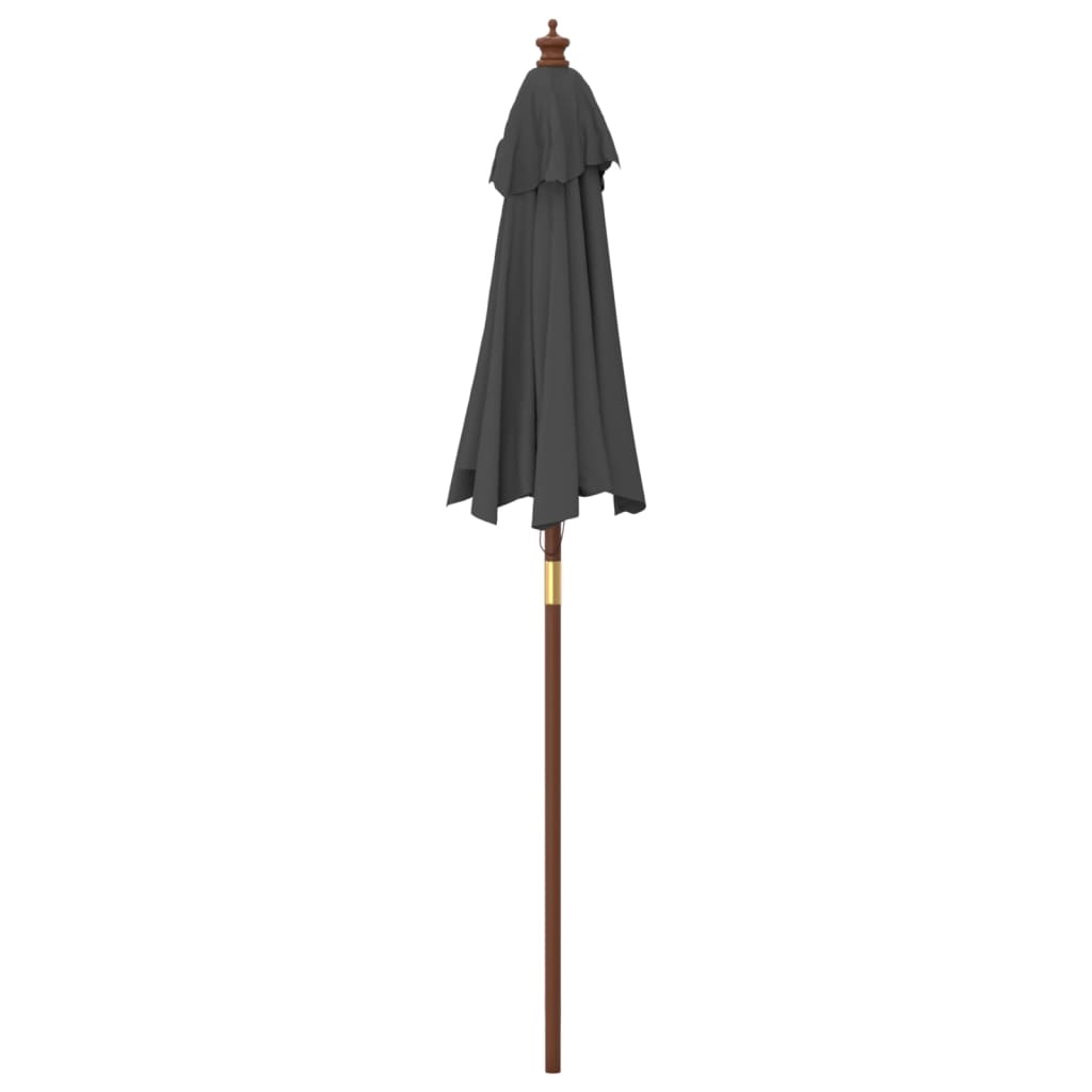 Garden Parasol Wooden Pole 196X231 Cm black anthracite blue sand red terracotta