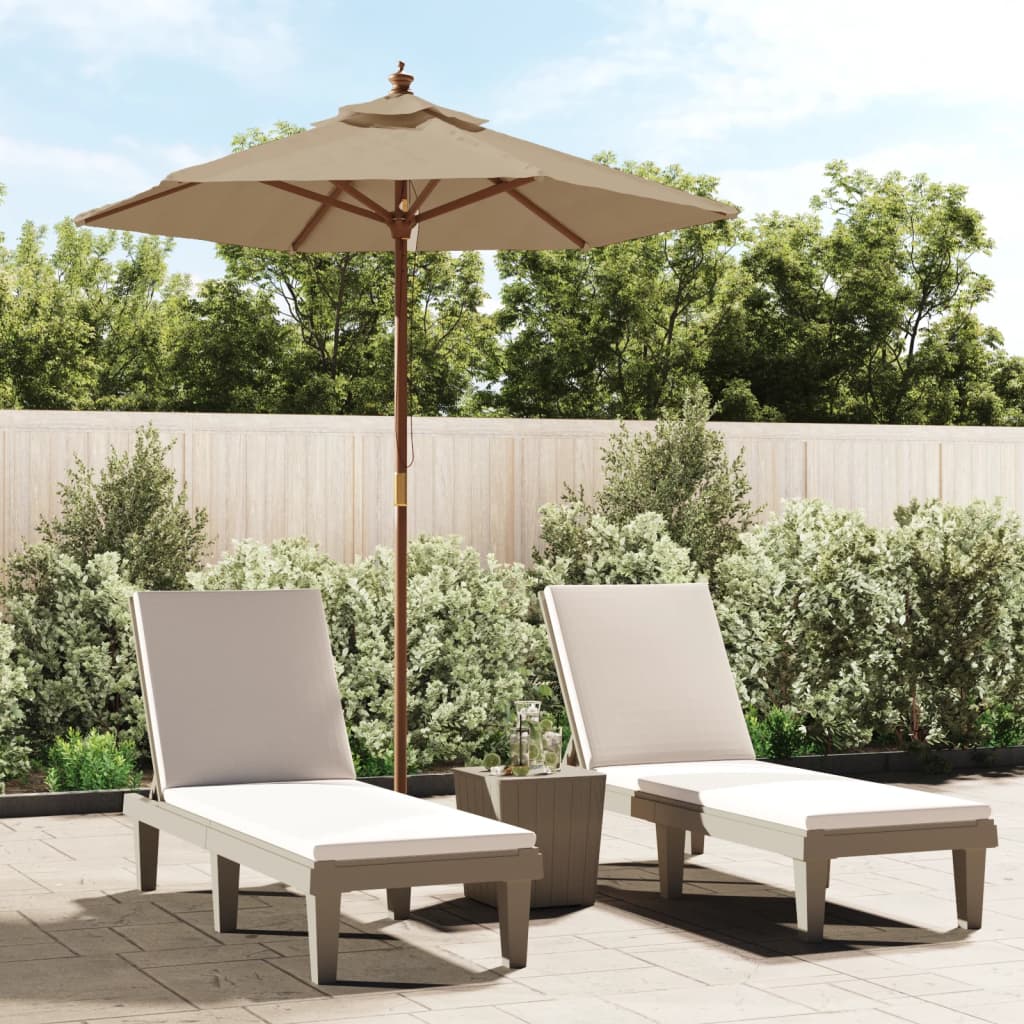 Garden Parasol With Wooden Pole 196X231 Cm