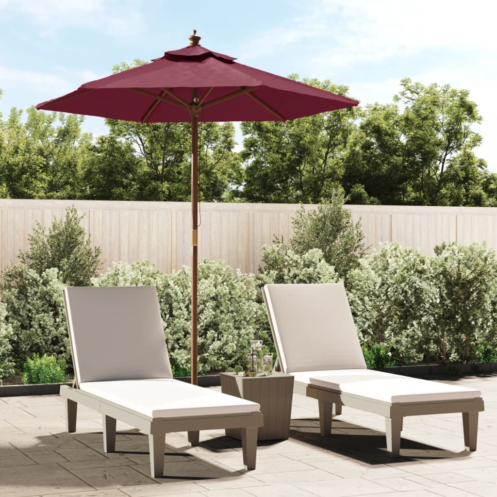Garden Parasol With Wooden Pole 196X231 Cm