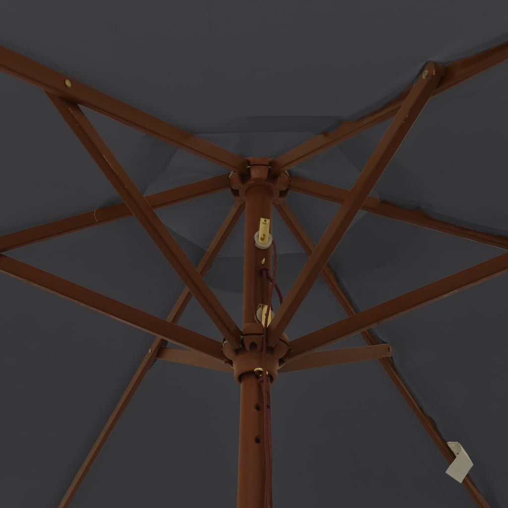 Garden Parasol With Wooden Pole 196X231 Cm