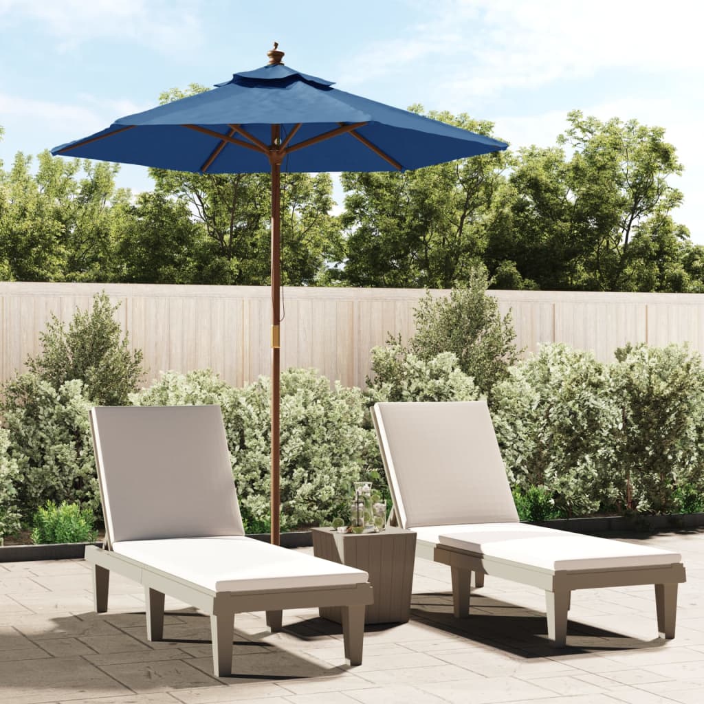 Garden Parasol With Wooden Pole 196X231 Cm