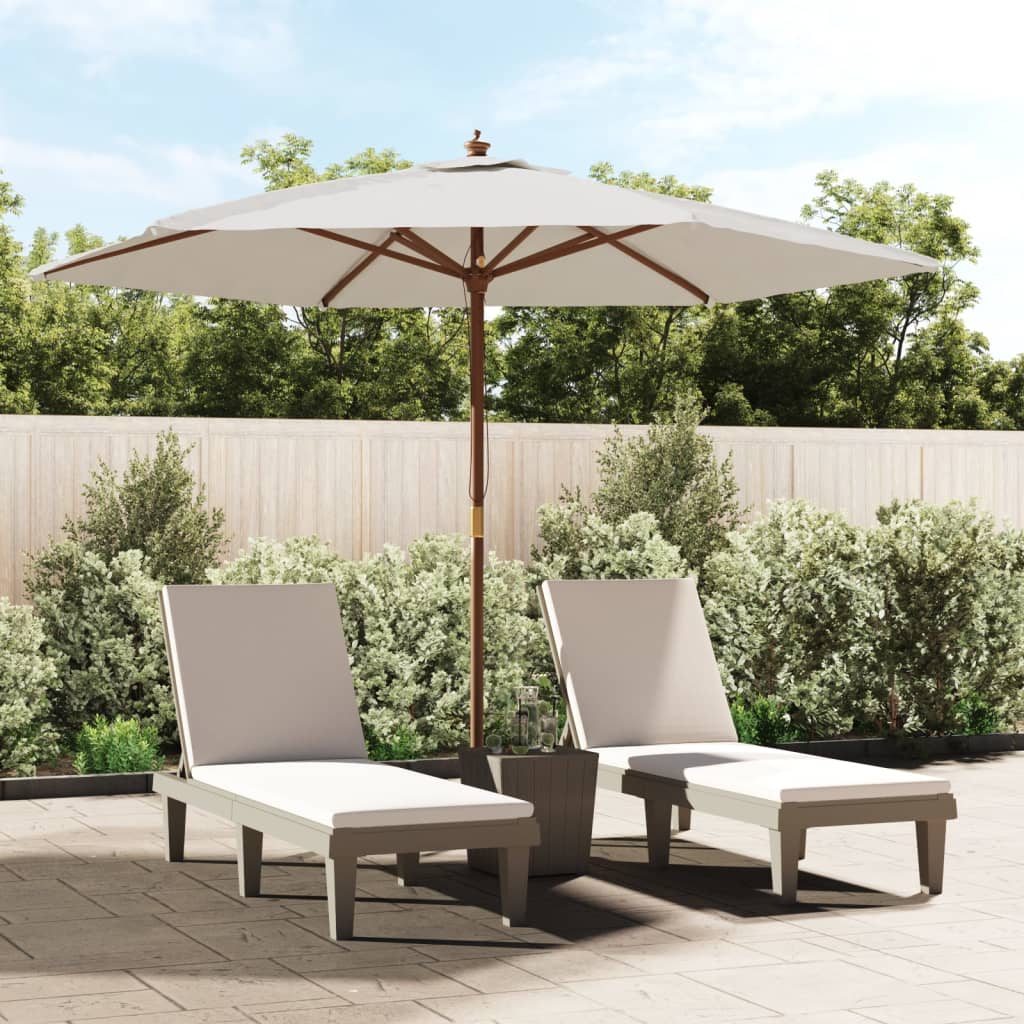 Garden Parasol With Wooden Pole Azure 299X240 Cm