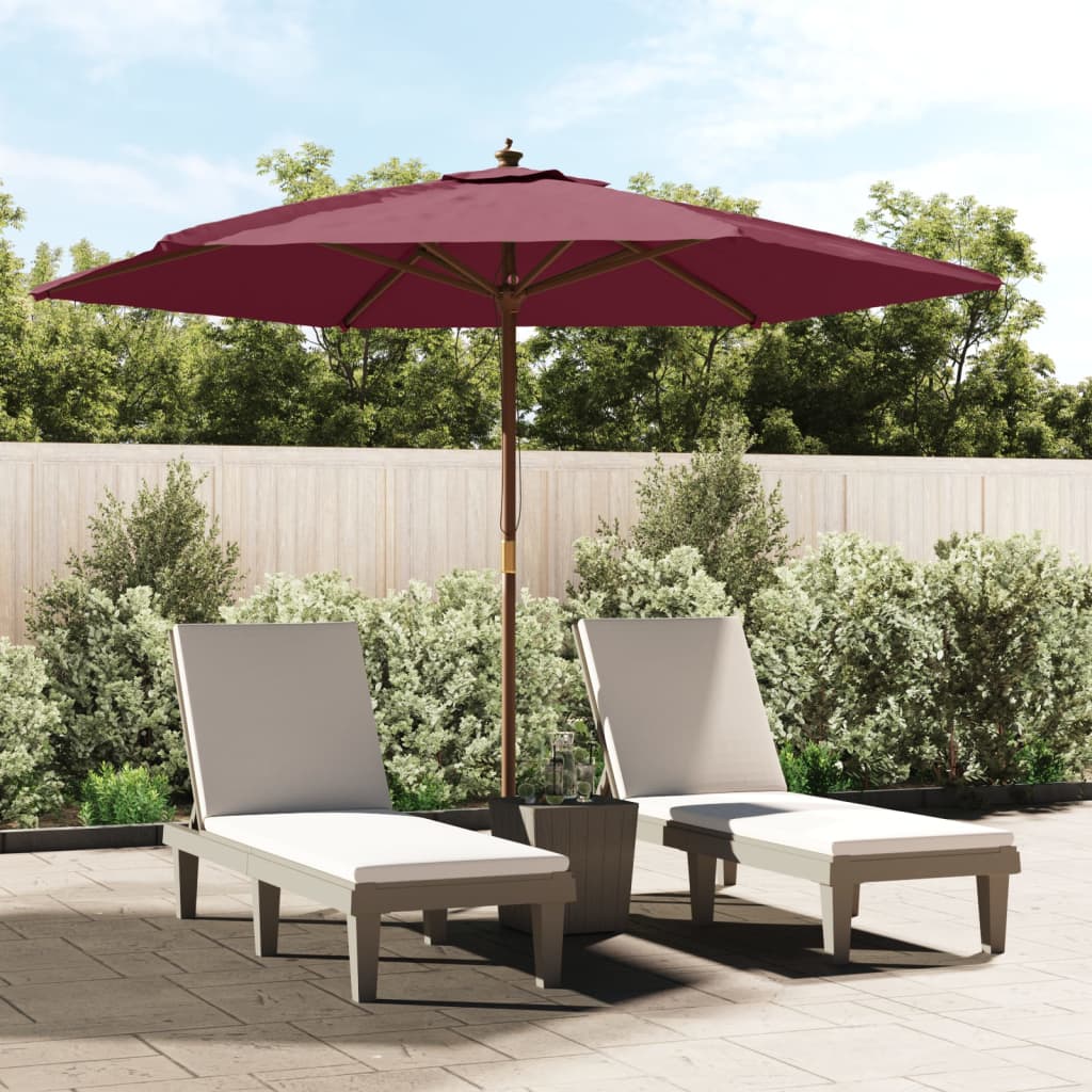 Garden Parasol With Wooden Pole Azure 299X240 Cm