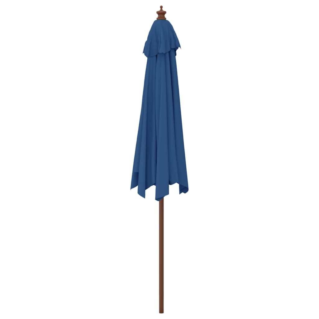 Garden Parasol With Wooden Pole Azure 299X240 Cm