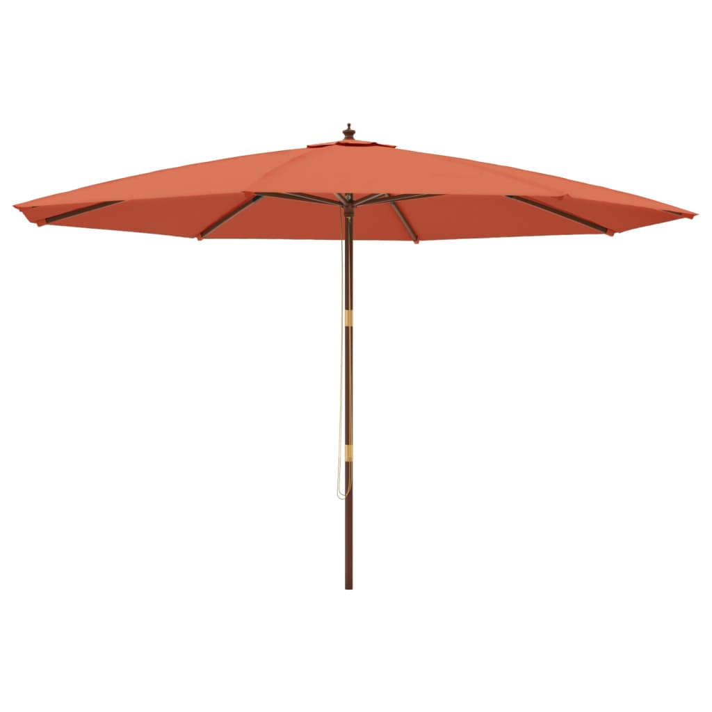 Garden Parasol With Wooden Pole 400X273 Cm