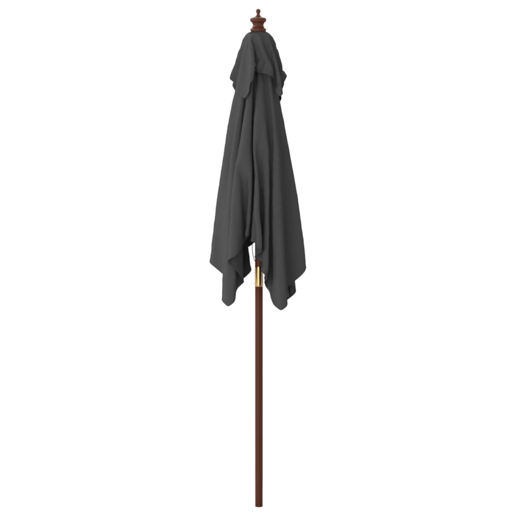 Garden Parasol Wooden Pole 198X198X231 Cm anthracite taupe green blue red sand 1
