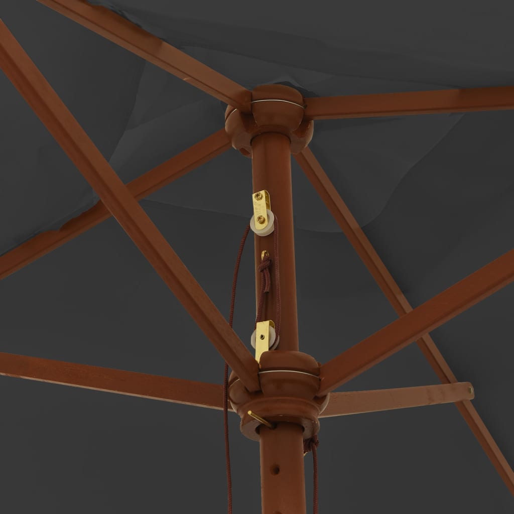Garden Parasol Wooden Pole 198X198X231 Cm anthracite taupe green blue red sand 1