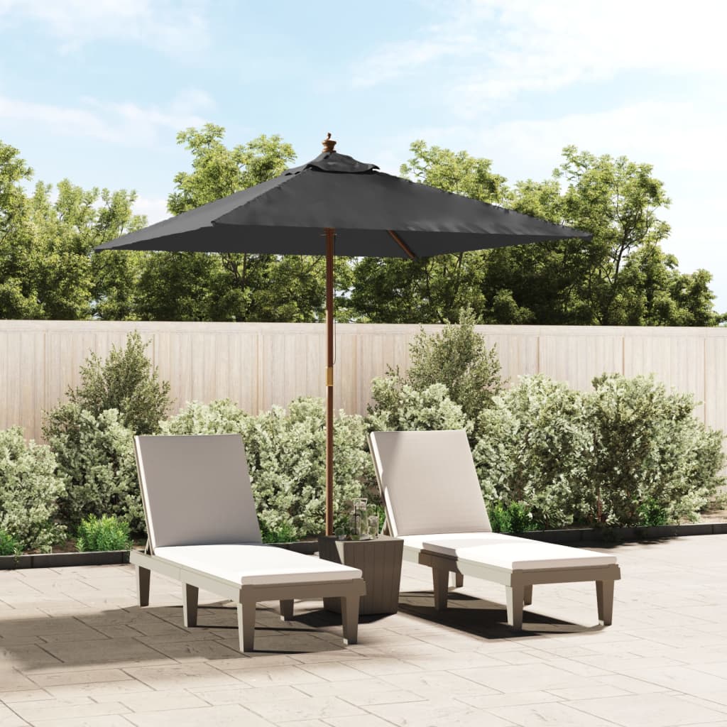 Garden Parasol Wooden Pole 198X198X231 Cm anthracite taupe green blue red sand 1
