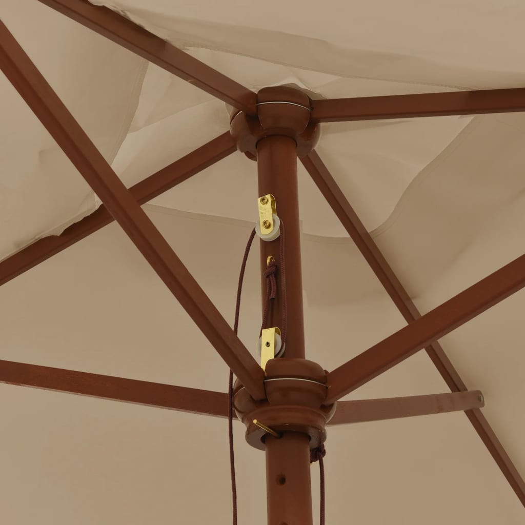 Garden Parasol Wooden Pole 198X198X231 Cm anthracite taupe green blue red sand 1