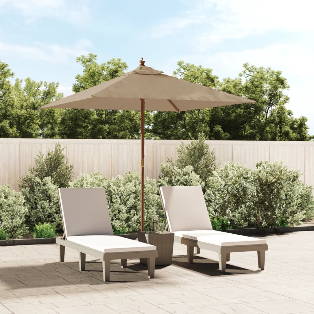 Garden Parasol Wooden Pole 198X198X231 Cm anthracite taupe green blue red sand 1