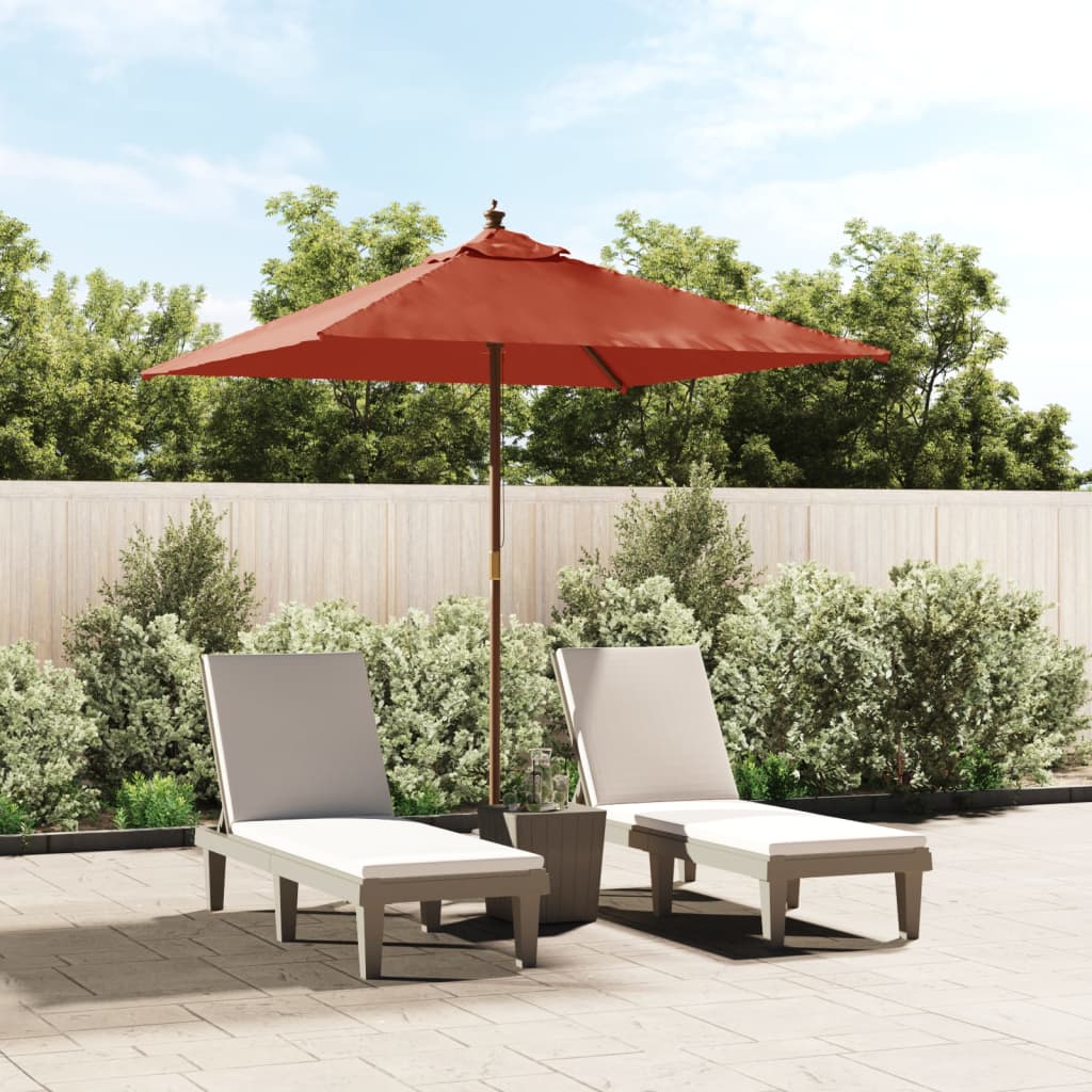 Garden Parasol With Wooden Pole 198X198X231 Cm