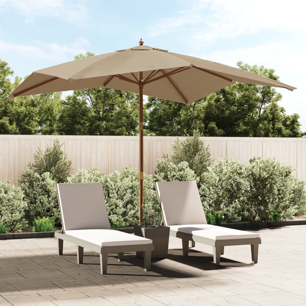 Garden Parasol With Wooden Pole 300X300X273 Cm