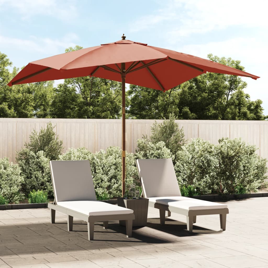 Garden Parasol With Wooden Pole 300X300X273 Cm