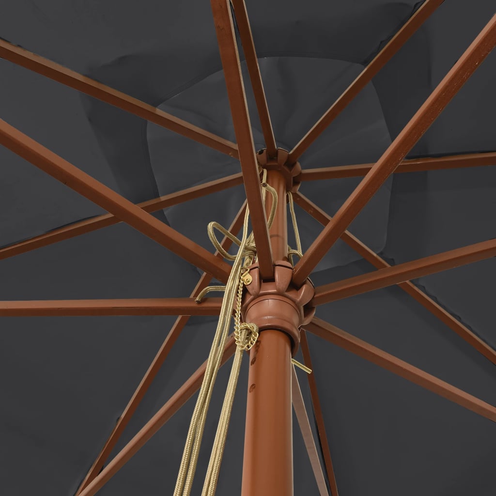 Garden Parasol | | Polyester, Hardwood | Uv-Resistant Materials