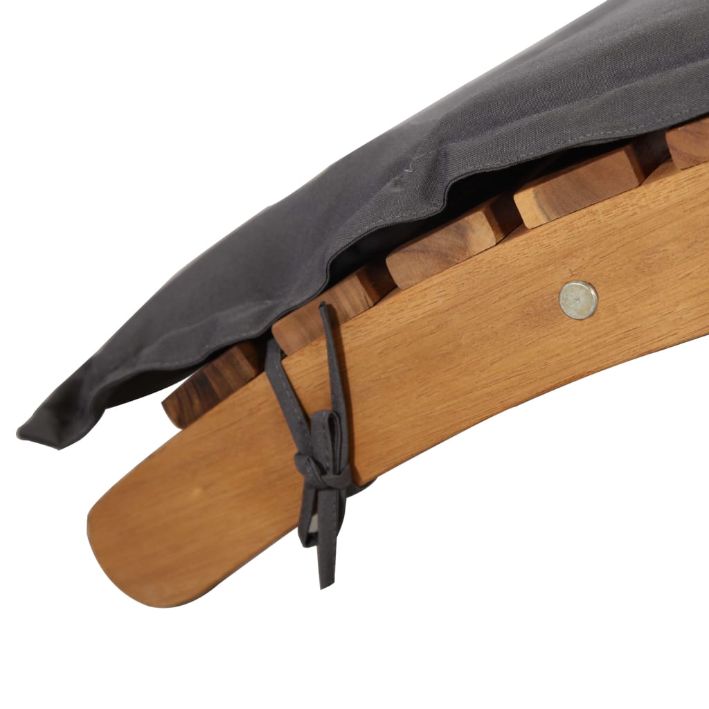 Sun Lounger With Cushions Solid Wood Acacia