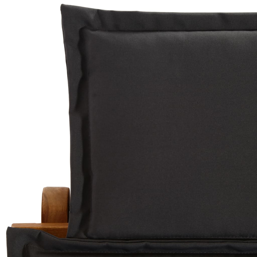 Sun Lounger With Cushions Solid Wood Acacia