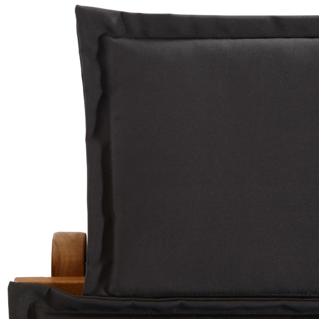 Sun Lounger With Cushions Solid Wood Acacia