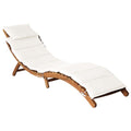 Sun Lounger With Cushions Solid Wood Acacia