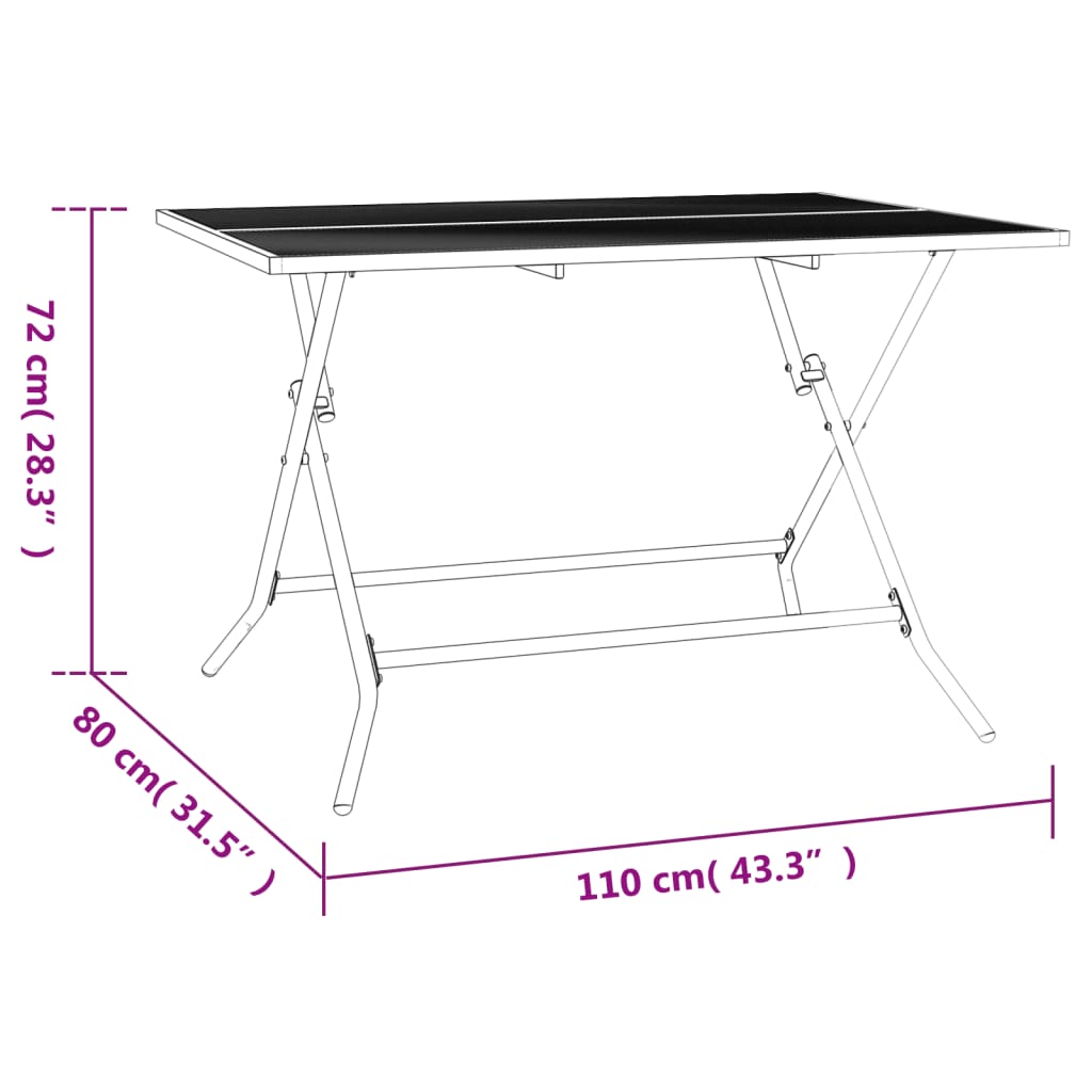 Folding Garden Table Anthracite Steel Mesh