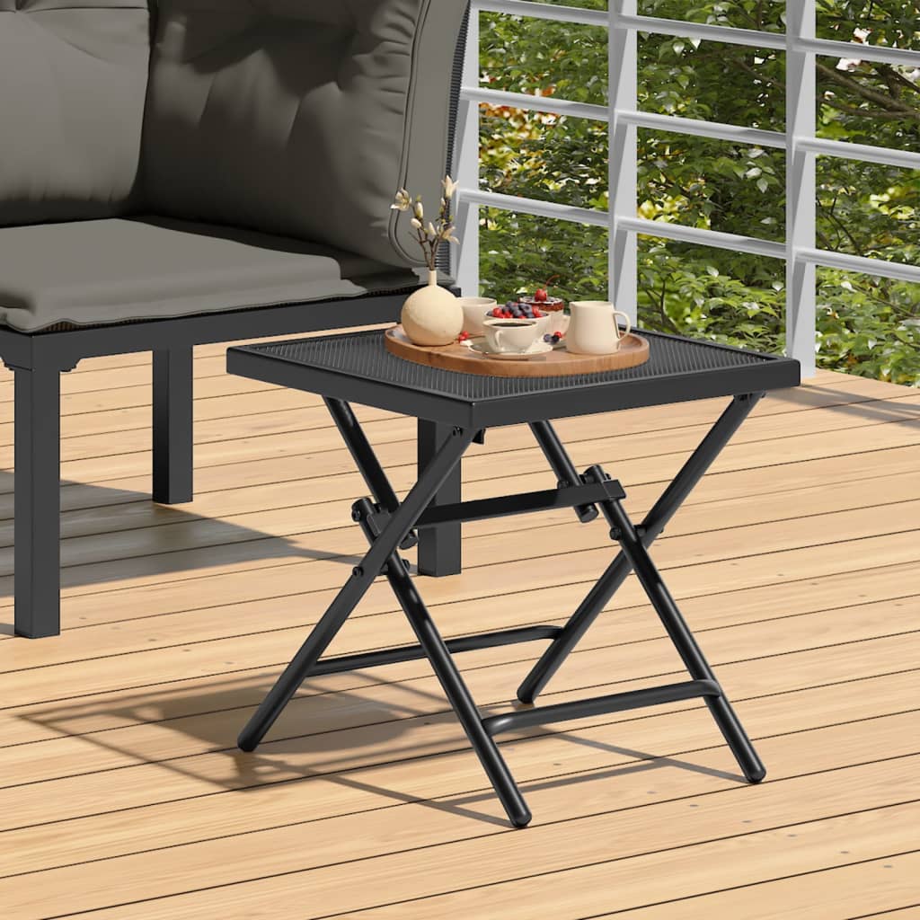 Folding Garden Table Anthracite Steel Mesh