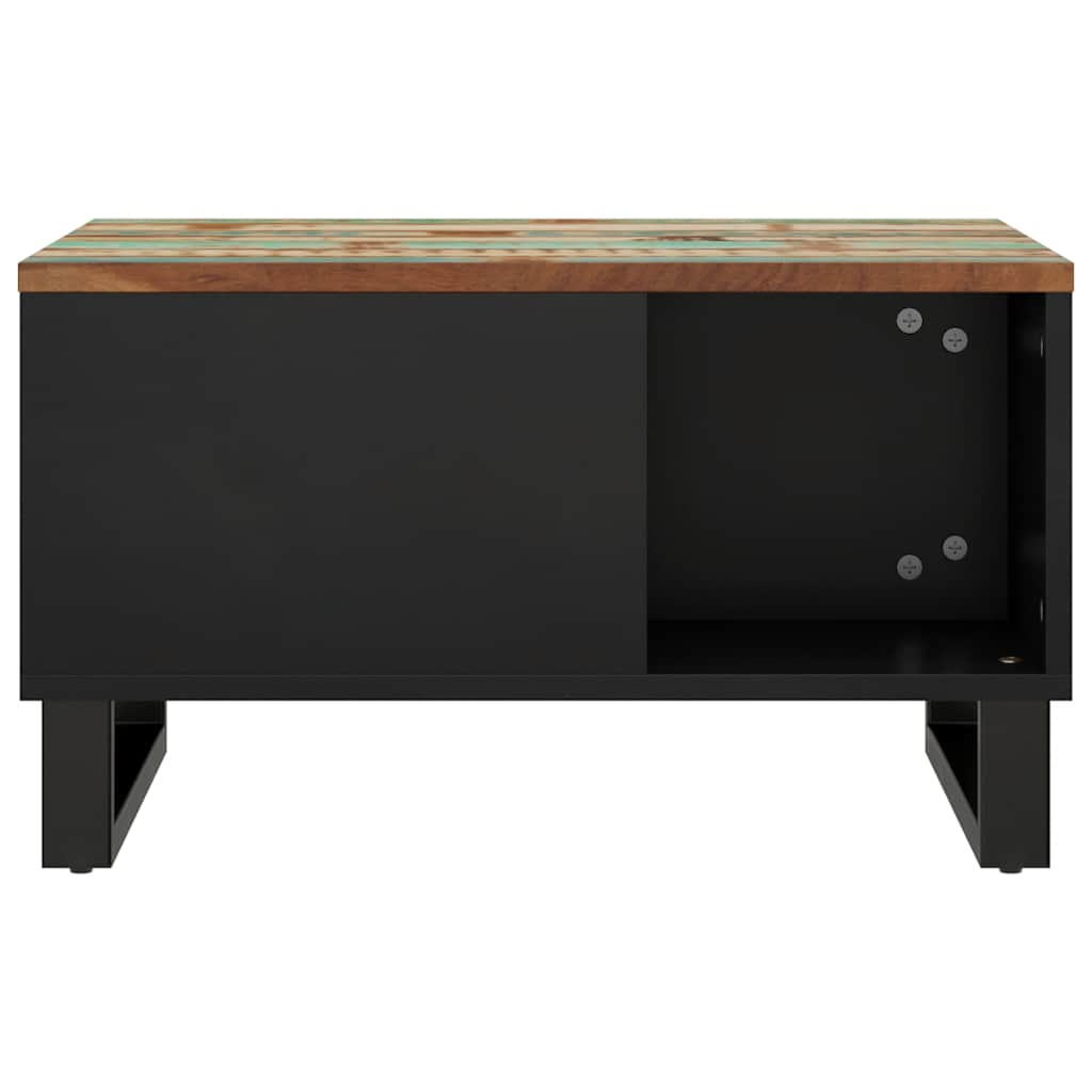 Coffee Table Solid Wood Reclaimed light brown multicolour metal 90 x 50 x 40 cm