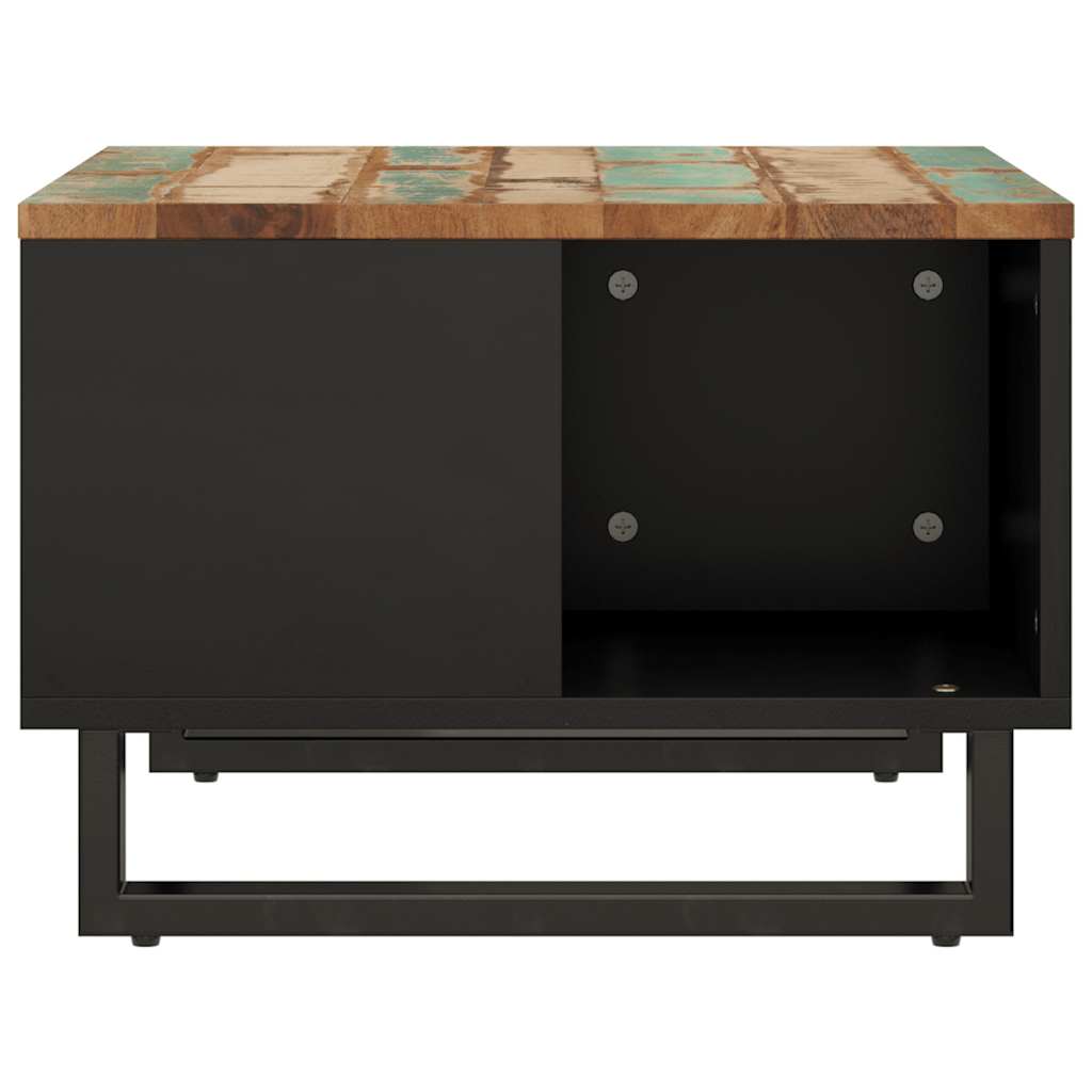 Coffee Table Solid Wood Reclaimed light brown multicolour metal 90 x 50 x 40 cm