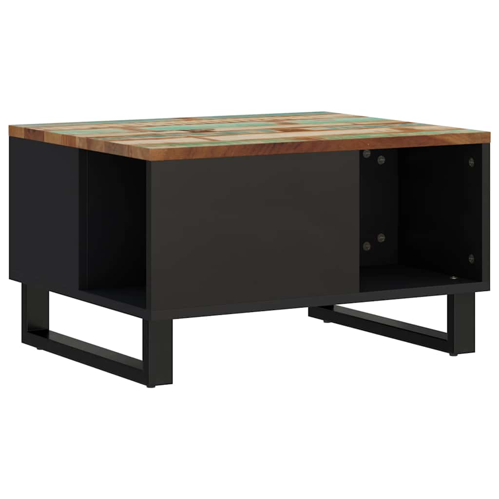 Coffee Table Solid Wood Reclaimed light brown multicolour metal 90 x 50 x 40 cm