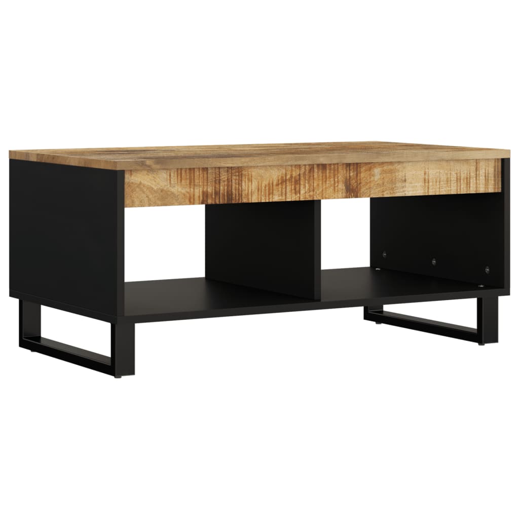 Coffee Table Solid Wood Reclaimed Light Brown Multicolour Metal 90 X 50 X 40 Cm