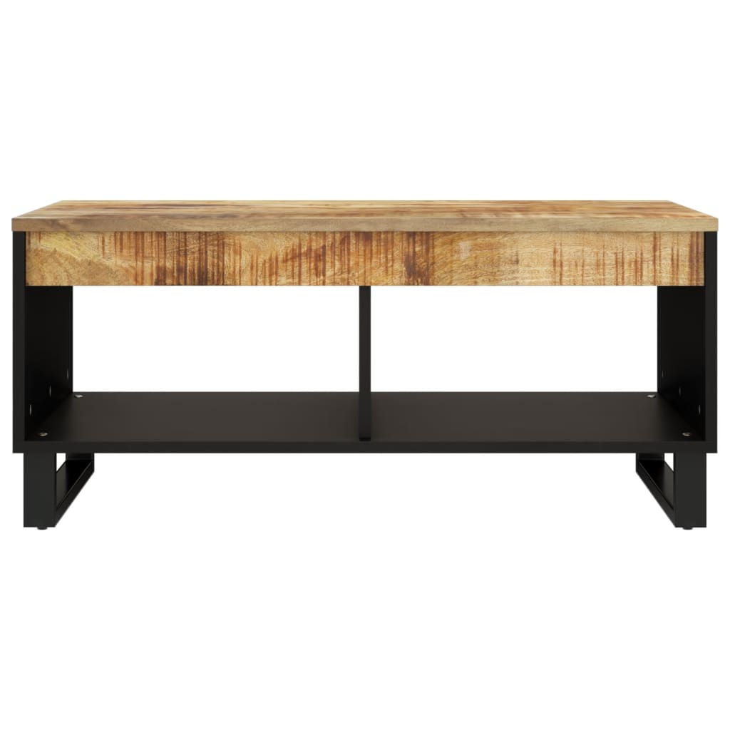 Coffee Table Solid Wood Reclaimed Light Brown Multicolour Metal 90 X 50 X 40 Cm