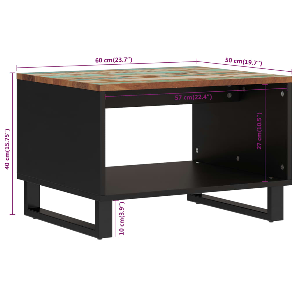 Coffee Table 60X50X40 Cm Solid Wood Reclaimed