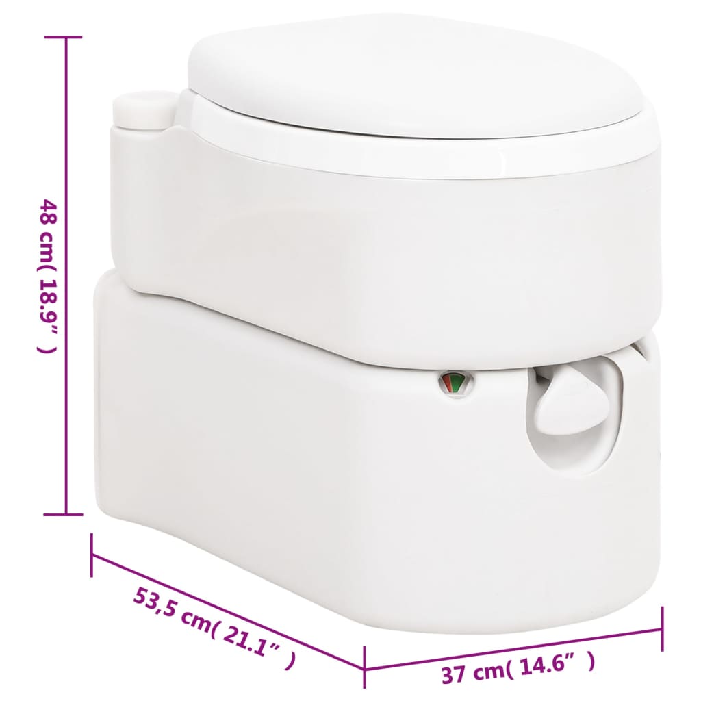 Integrated Camping Toilet White 24+17 L Hdpe&Pp