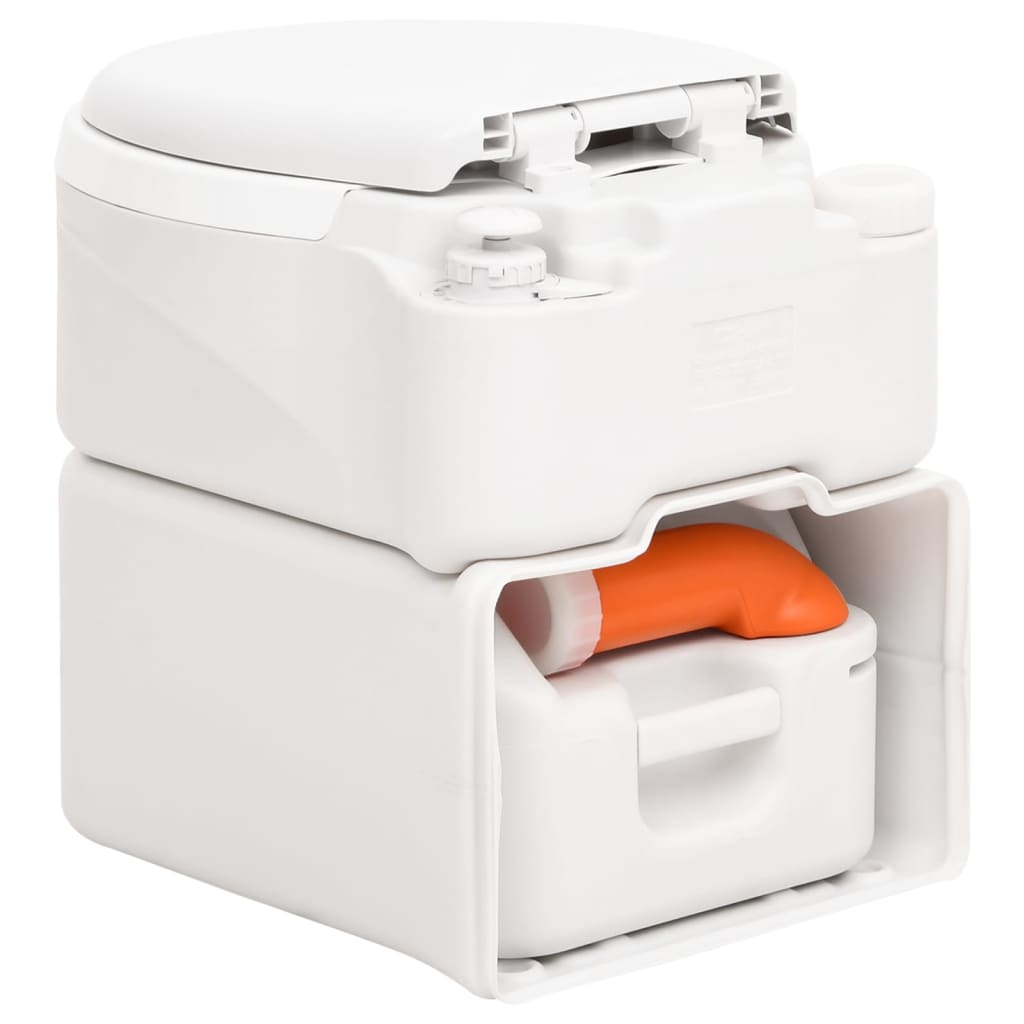 Integrated Camping Toilet White 24+17 L Hdpe&Pp