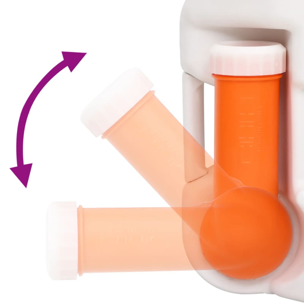 Integrated Camping Toilet White 24+17 L Hdpe&Pp